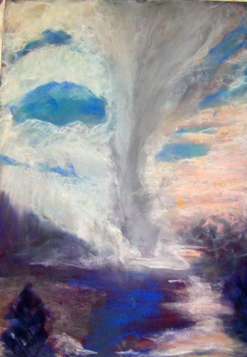 Pintura titulada "Nuée après L'orage" por Viba, Obra de arte original, Pastel