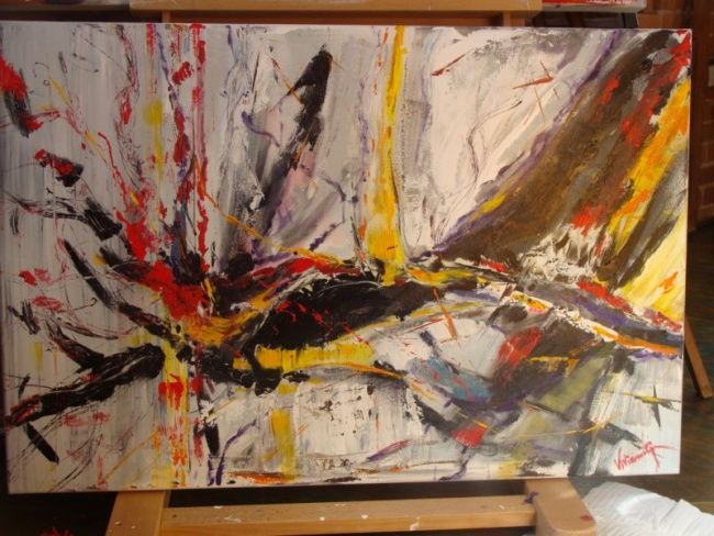 Peinture intitulée "Fusion" par Viviane G., Œuvre d'art originale,