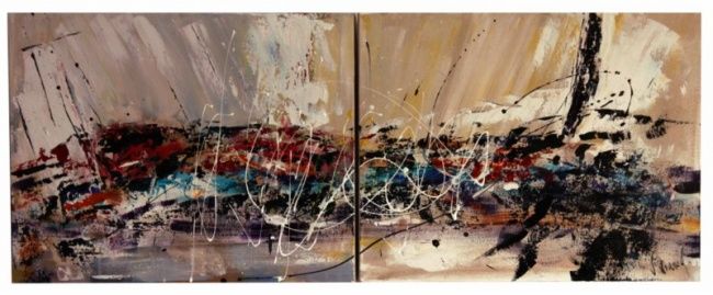 Peinture intitulée "« Au bord des émoti…" par Viviane G., Œuvre d'art originale,