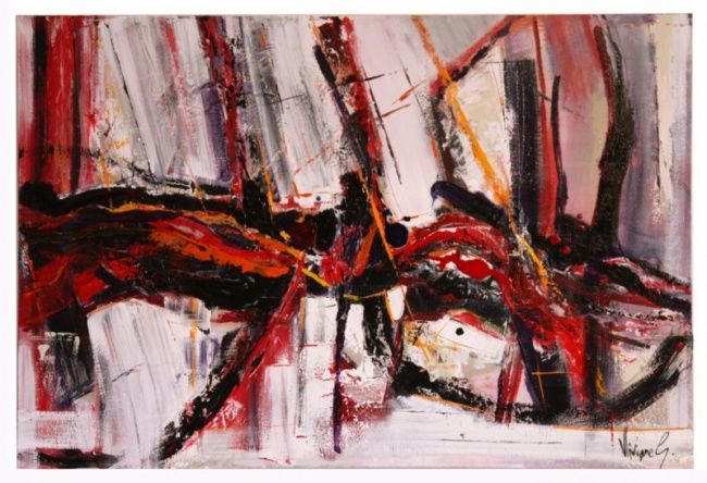 Peinture intitulée ""Quand tout devient…" par Viviane G., Œuvre d'art originale,