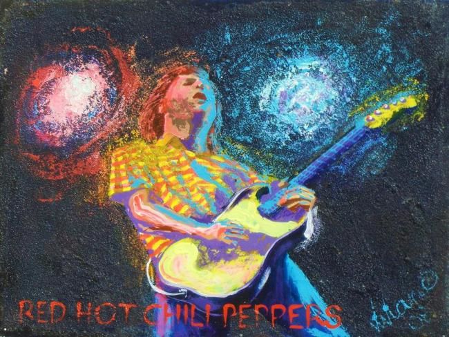 「Red Hot Chillie Pep…」というタイトルの絵画 Vivianoによって, オリジナルのアートワーク, オイル