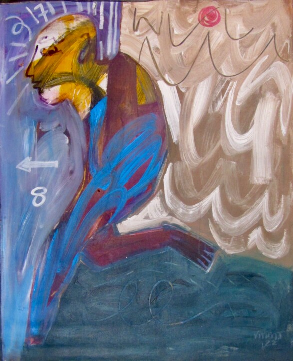 Painting titled "refugee" by Vivien Tapsoba, Original Artwork, Acrylic