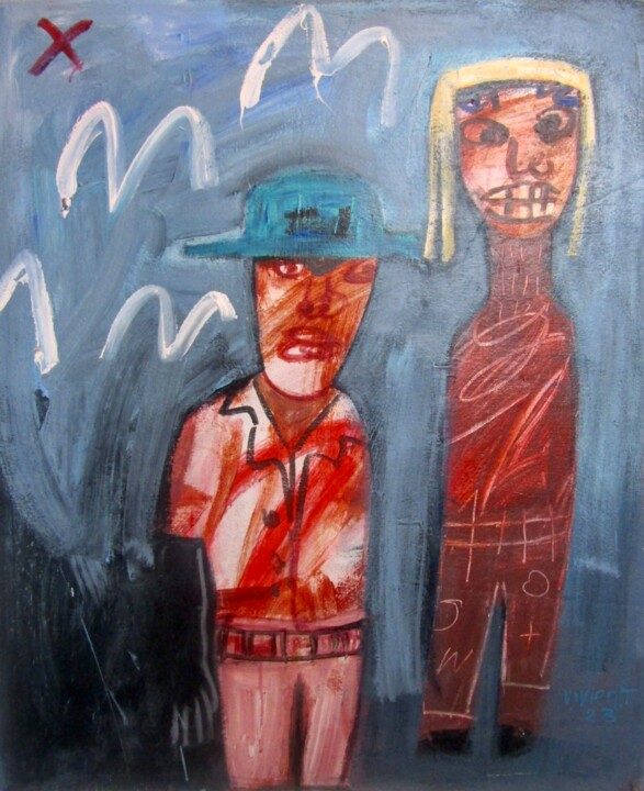 Painting titled "La Balade 2" by Vivien Tapsoba, Original Artwork, Acrylic