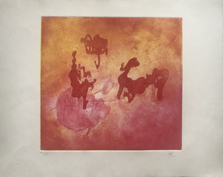 Gravures & estampes intitulée "Roberto Sebastian M…" par Vivienne Leclerc, Œuvre d'art originale, Eau-forte