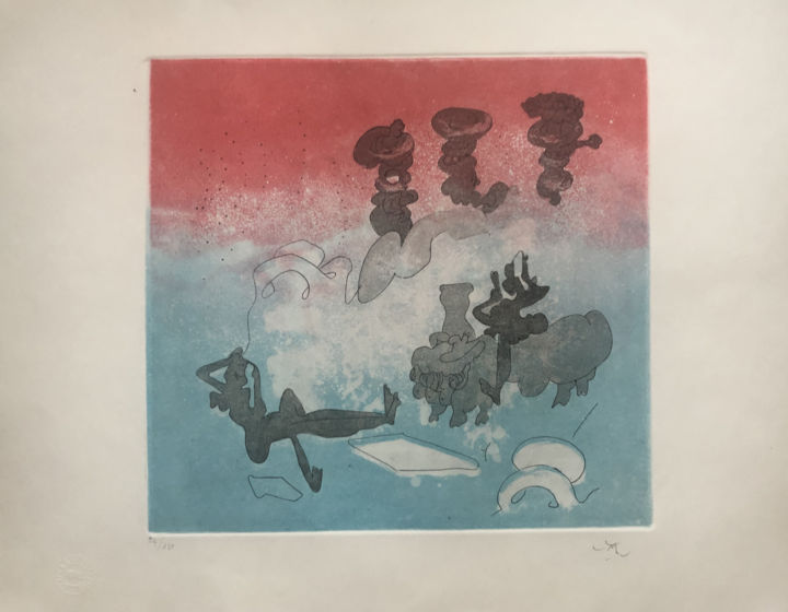 Gravures & estampes intitulée "Roberto Sebastian M…" par Vivienne Leclerc, Œuvre d'art originale, Eau-forte