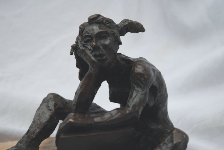 Sculpture titled "la-boudeuse-bronze…" by Anne Vizzavona, Original Artwork