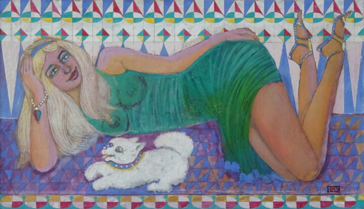 Картина под названием "Размышления" - Вячеслав Побоженский, Подлинное произведение искусства, Акрил