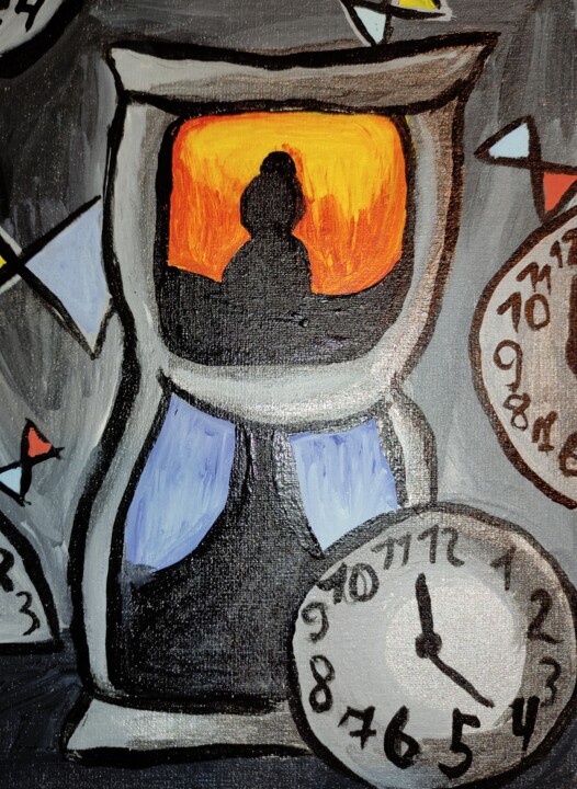 Картина под названием "Время, на холсте 20…" - Vkavtor, Подлинное произведение искусства, Акрил