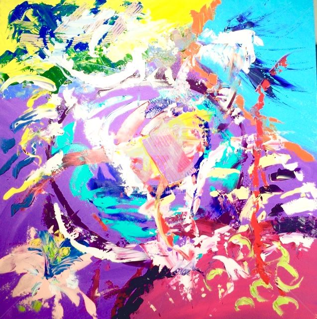 Peinture intitulée "Multicolore n°2" par V-Khu 11, Œuvre d'art originale, Acrylique
