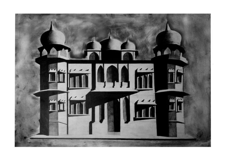 Drawing titled "Mohatta Palace Kara…" by Vimal Kumar, Original Artwork, Pencil