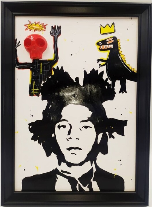 Картина под названием "BASQUIATSKULL" - Vl, Подлинное произведение искусства, Акрил