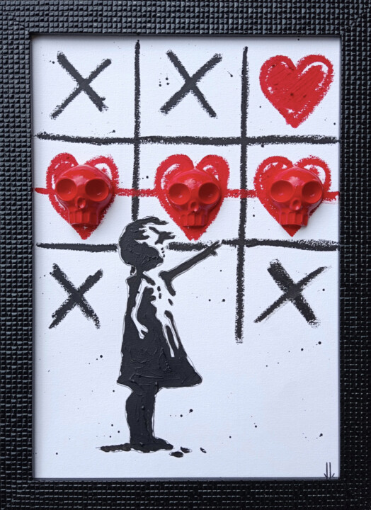 Malarstwo zatytułowany „Play Love” autorstwa Vl, Oryginalna praca, Akryl Zamontowany na Drewniana rama noszy