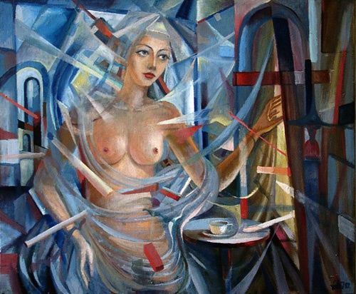 Pintura intitulada "кающаяся магдолина" por Vladimir Zhuk, Obras de arte originais, Óleo