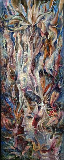искушение св. антония - Painting, 32x77 cm ©2012 by Владимир Жук -
Surrealism, сюр