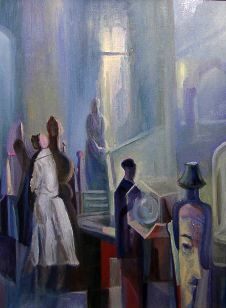 Painting titled "клиника" by Vladimir Zhuk, Original Artwork, Oil