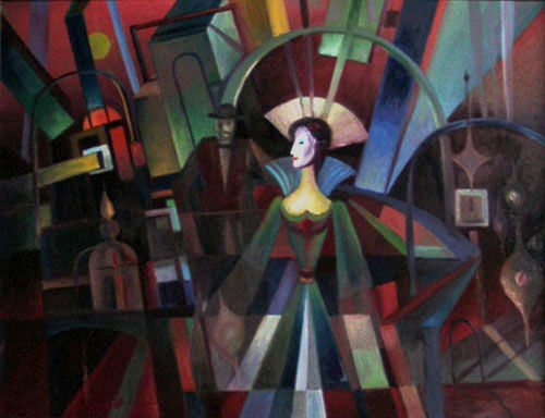 Painting titled "витрина" by Vladimir Zhuk, Original Artwork, Oil