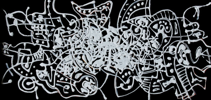 Pintura titulada "абстрактная компози…" por Vladimir Zhuk, Obra de arte original, Acrílico