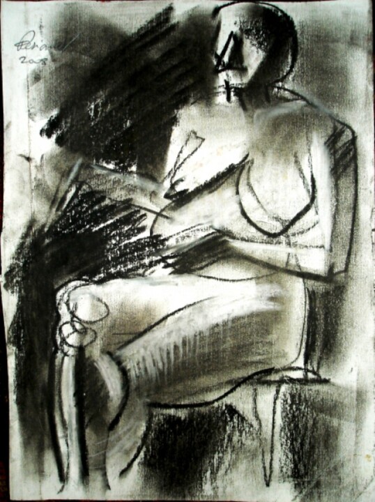 Drawing titled "nud-citind.jpg" by Vlad-Dan Perianu, Original Artwork, Other