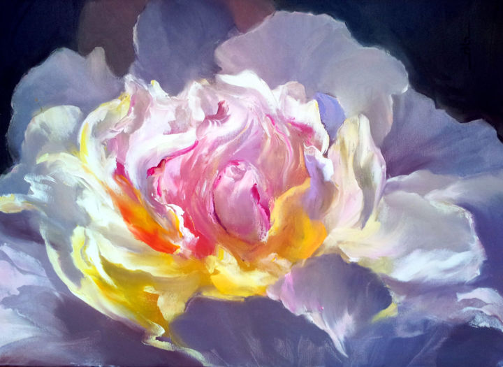 Картина под названием "FLOWER OF THE EMPER…" - Владислав Штельц, Подлинное произведение искусства, Масло