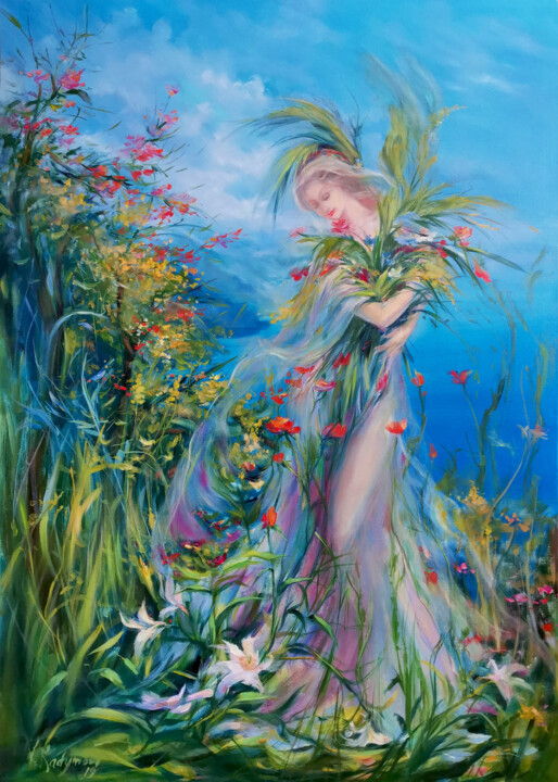 Картина под названием "Eternal Spring" - Vlada Kadymova, Подлинное произведение искусства, Масло Установлен на Деревянная ра…