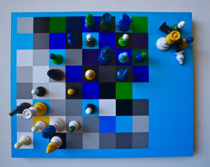 Design intitulée "Chess Art in Light…" par Dragomir, Œuvre d'art originale, Objets