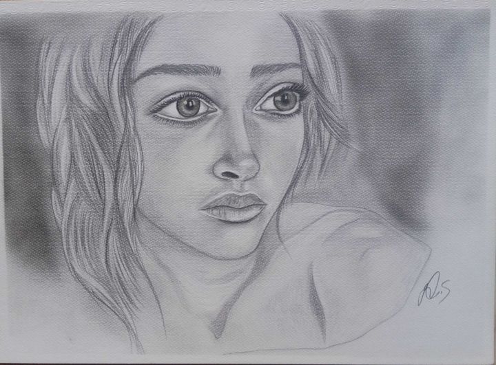 Dessin intitulée "Young girle" par Vladimir Vlad, Œuvre d'art originale, Crayon