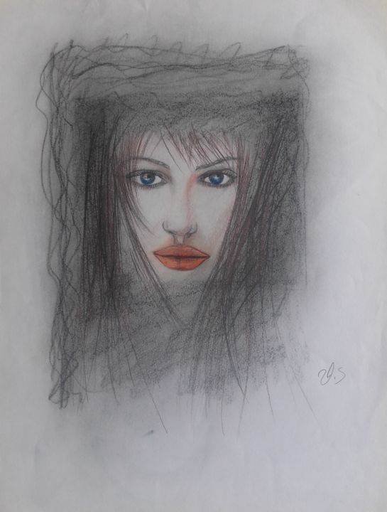 Dessin intitulée "woman#01" par Vladimir Vlad, Œuvre d'art originale, Crayon