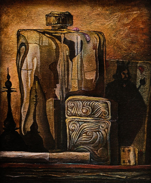 Painting titled "Männliches Stillleb…" by Wladimir Jäger, Original Artwork, Oil