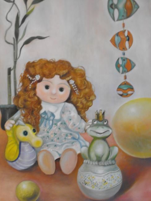 Pittura intitolato "Doll" da Vladimir Bazanov, Opera d'arte originale