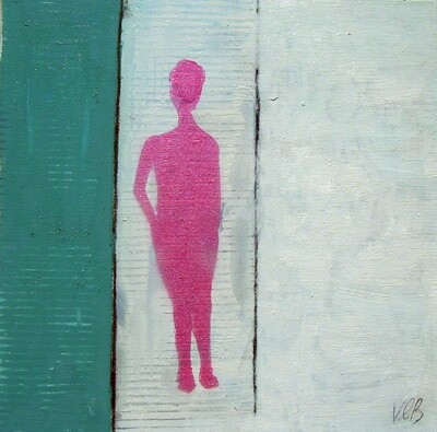 Peinture intitulée "Entre 2 / La femme…" par Vladimir Bourrec, Œuvre d'art originale