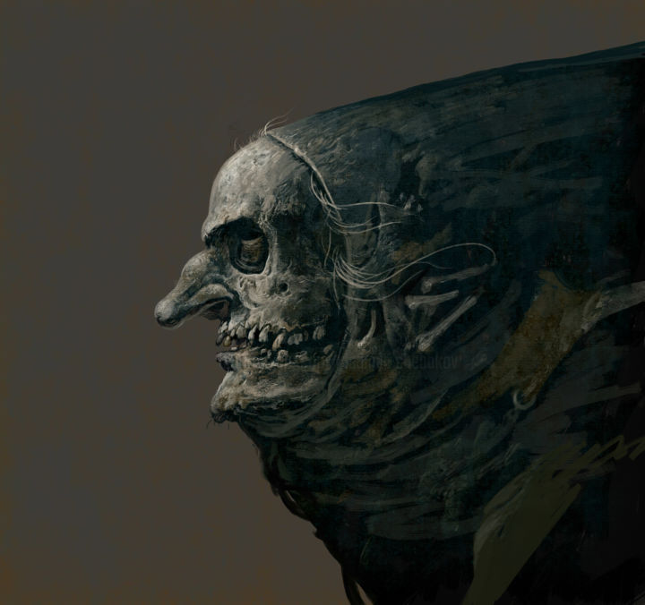 Arts numériques intitulée "Louhi the Witch" par Vladimir Chebakov, Œuvre d'art originale, Travail numérique 2D