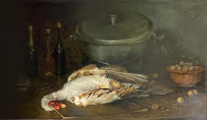 Картина под названием "Фирменное блюдо" - Владимир Филатов, Подлинное произведение искусства, Масло