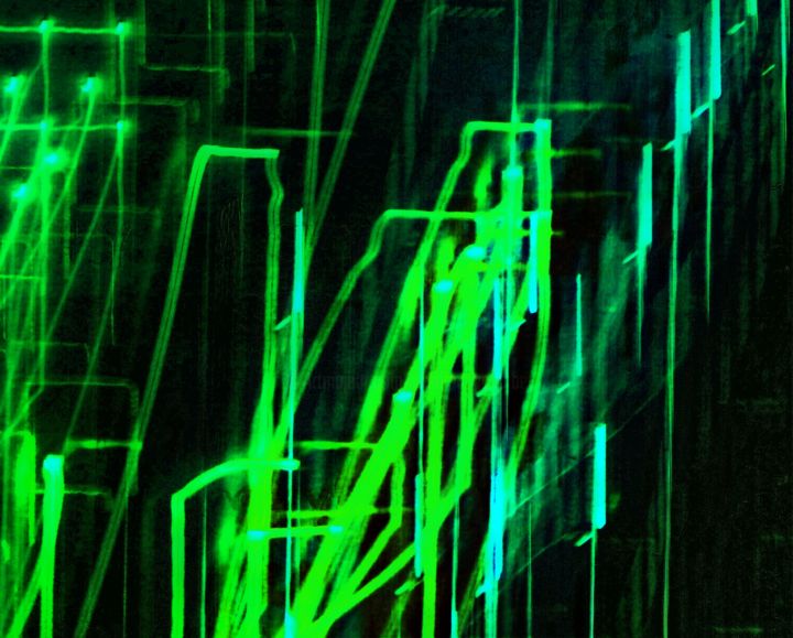 Digital Arts titled "Le vert ascendant" by Théo Golb, Original Artwork