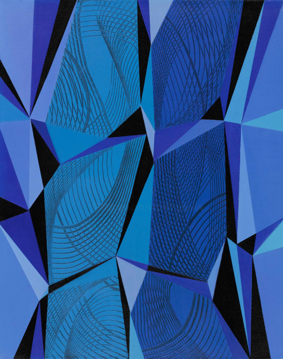 Peinture intitulée "Nocturne en bleu mi…" par Théo Golb, Œuvre d'art originale, Acrylique