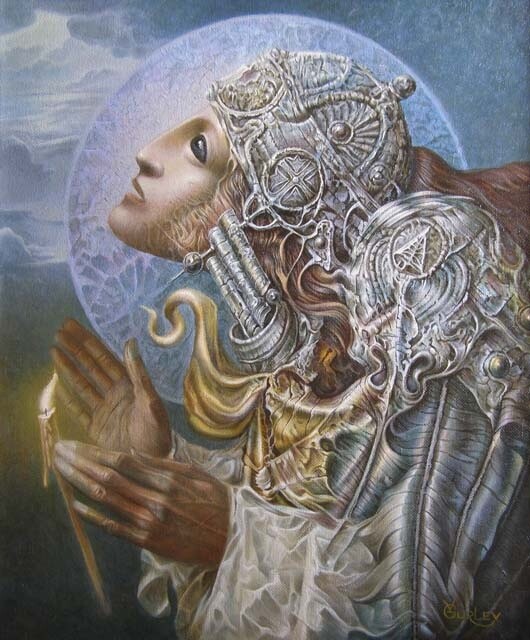 Painting titled "Молитва" by Vladimir Gurlev, Original Artwork, Oil