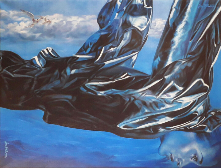 Картина под названием "Черное море. Синий…" - Владимир Иванов, Подлинное произведение искусства, Масло