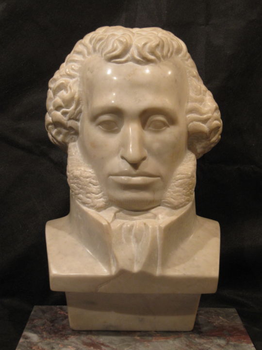 Sculpture titled "Portrait of Alexand…" by Vladimir Kolesnikov, Original Artwork, Stone