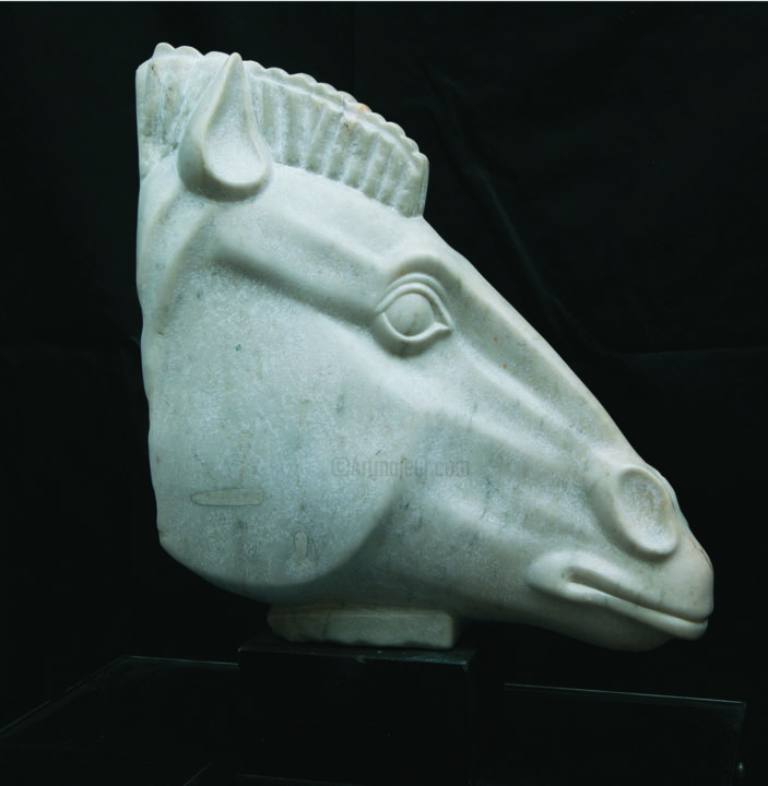 Sculpture titled "Bucephalus" by Vladimir Kolesnikov, Original Artwork, Stone
