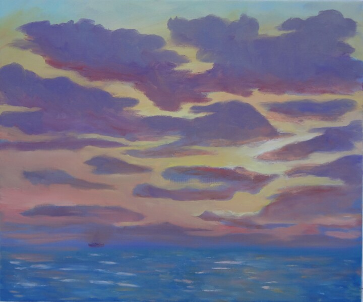 "Sea Sunset" başlıklı Tablo Vladimir Kristinkov tarafından, Orijinal sanat, Petrol