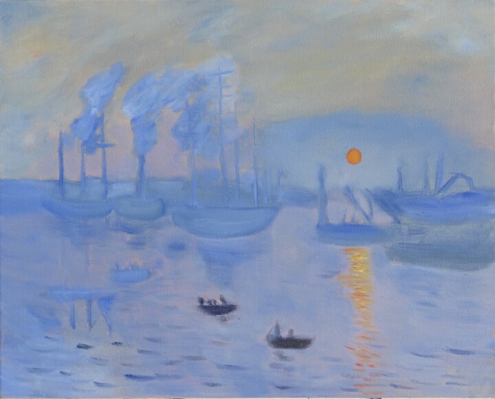 Painting titled "Sunrise-Impression,…" by Vladimir Kristinkov, Original Artwork, Oil