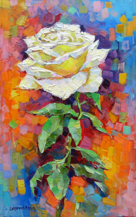 Pintura titulada "Rose" por Vladimir Lutsevich, Obra de arte original, Oleo