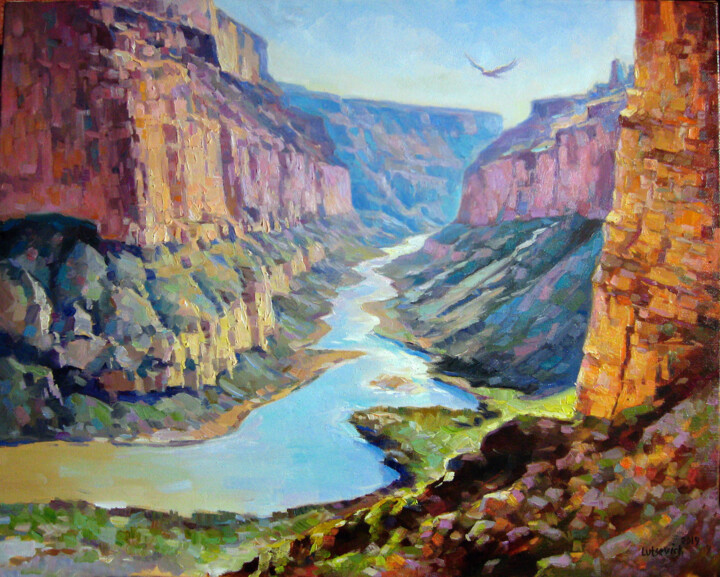 Painting titled "Grand Canyon-2" by Vladimir Lutsevich, Original Artwork, Oil