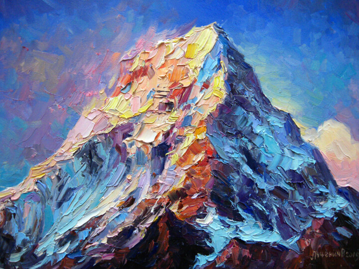 Painting titled "Everest" by Vladimir Lutsevich, Original Artwork, Oil