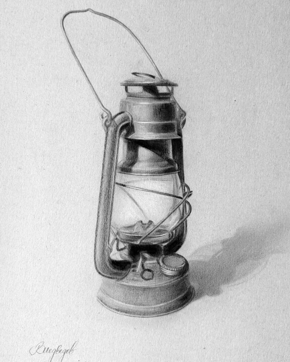 Drawing titled "Grandmother of LED-…" by Vladimir Medvedev, Original Artwork, Pencil
