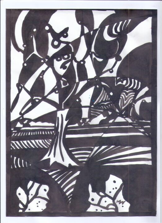 "Дерево возле леса" başlıklı Resim Владимир Мозалевский tarafından, Orijinal sanat, Mürekkep