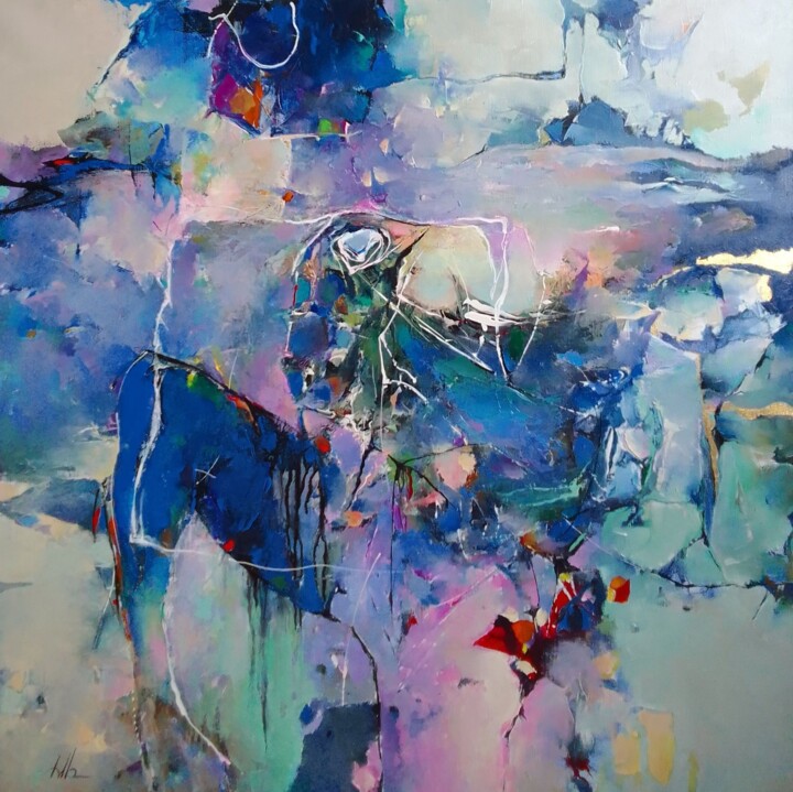 Картина под названием "Дамка" - Владимир Мраков, Подлинное произведение искусства, Масло