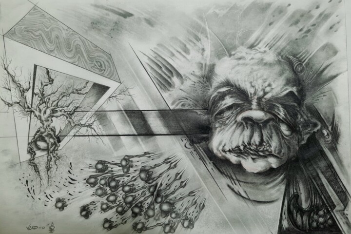 Tekening getiteld "Legacy of Eden" door Vladimir Nommo Ninic, Origineel Kunstwerk, Potlood
