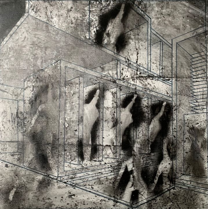 「City 2」というタイトルの絵画 Vladimir Paun-Vrapciuによって, オリジナルのアートワーク, アクリル