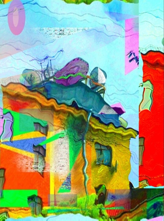 Arte digitale intitolato "Strange house 3" da Vladimir Pi, Opera d'arte originale, Pittura digitale