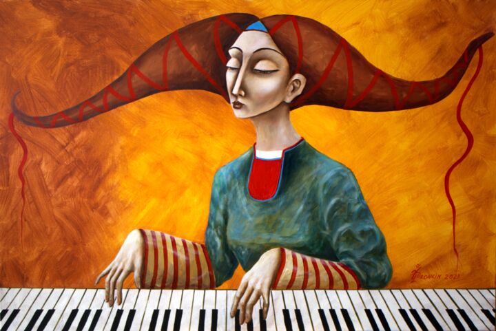Peinture intitulée "органная музыка" par Vladimir Pronkin, Œuvre d'art originale, Huile
